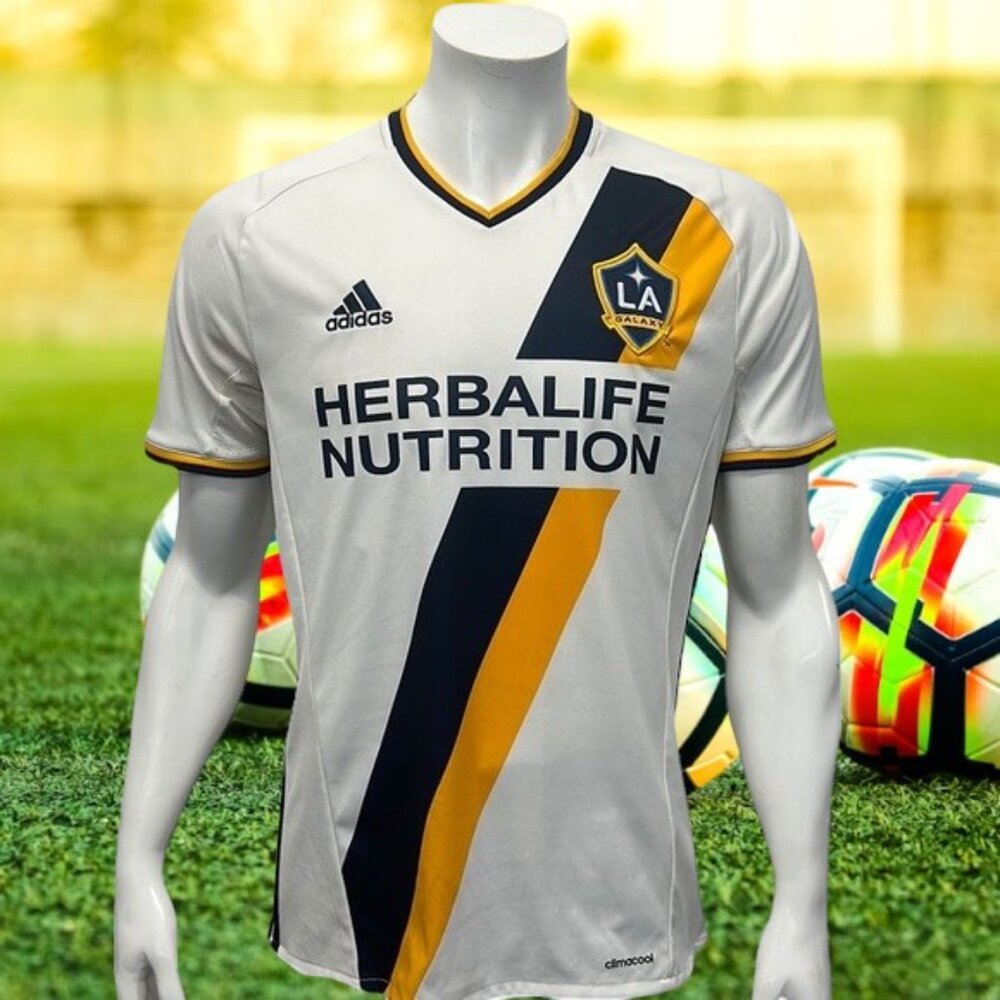Adidas ClimaCool MLS LA Los Angeles Galaxy White Soccer Jersey Shirt Size Medium